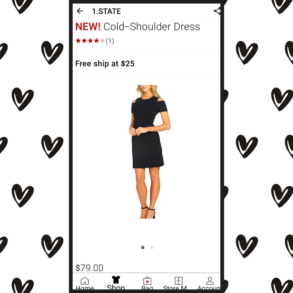 1. STATE Black Cold Shoulder Dress